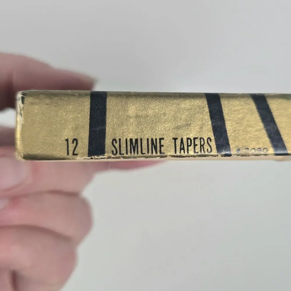 Vintage Penn Slimline Tapers Candles Red Green Set Of 12 MCM 15